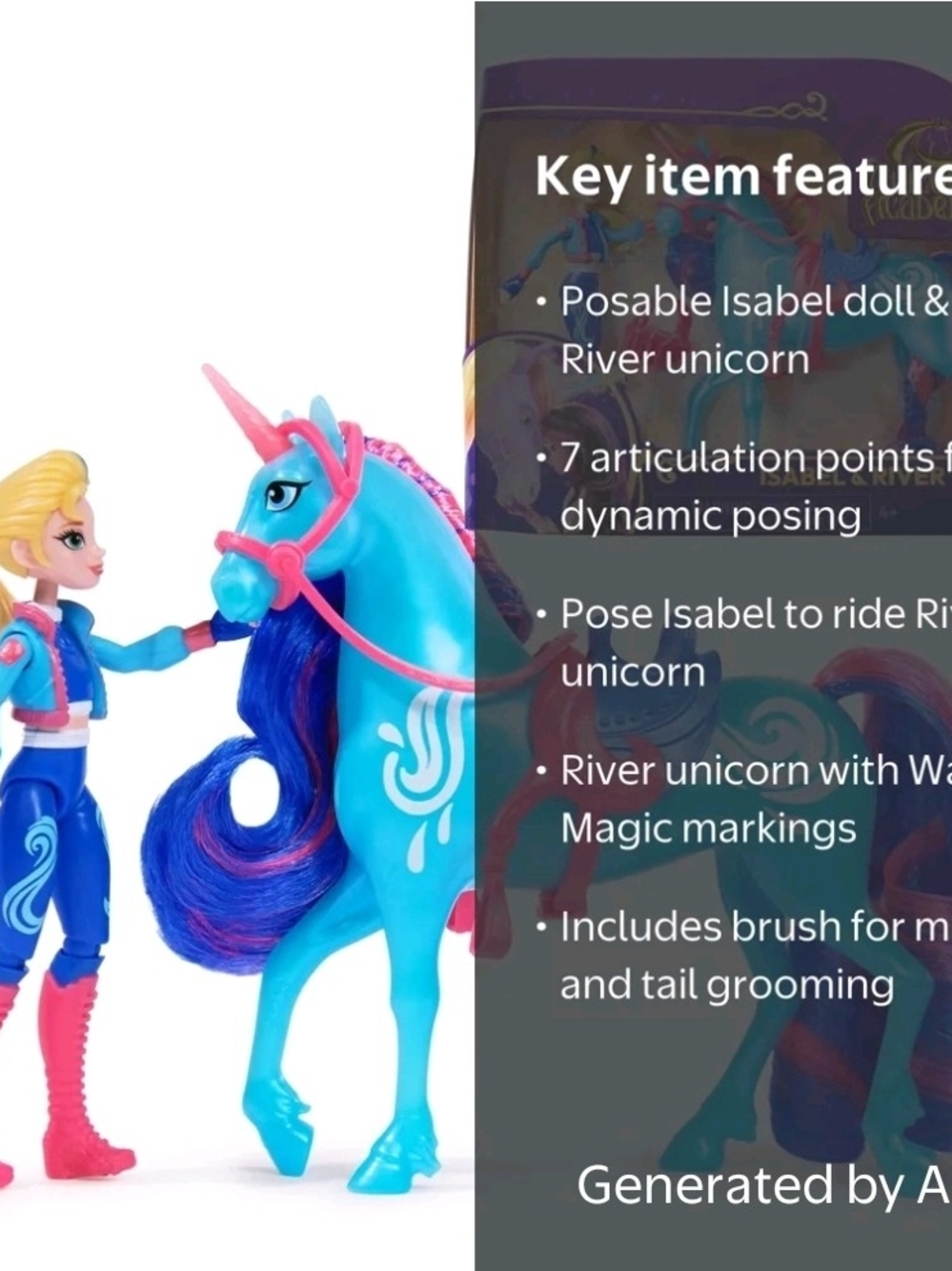 Unicorn Academy, Isabel & River with 2 Riding Accessories, Toys for Girls Ages 4 - Picture 7 of 8